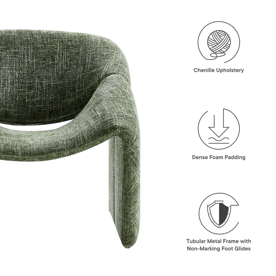 Noor Chenille Upholstered Accent Chair in Basil