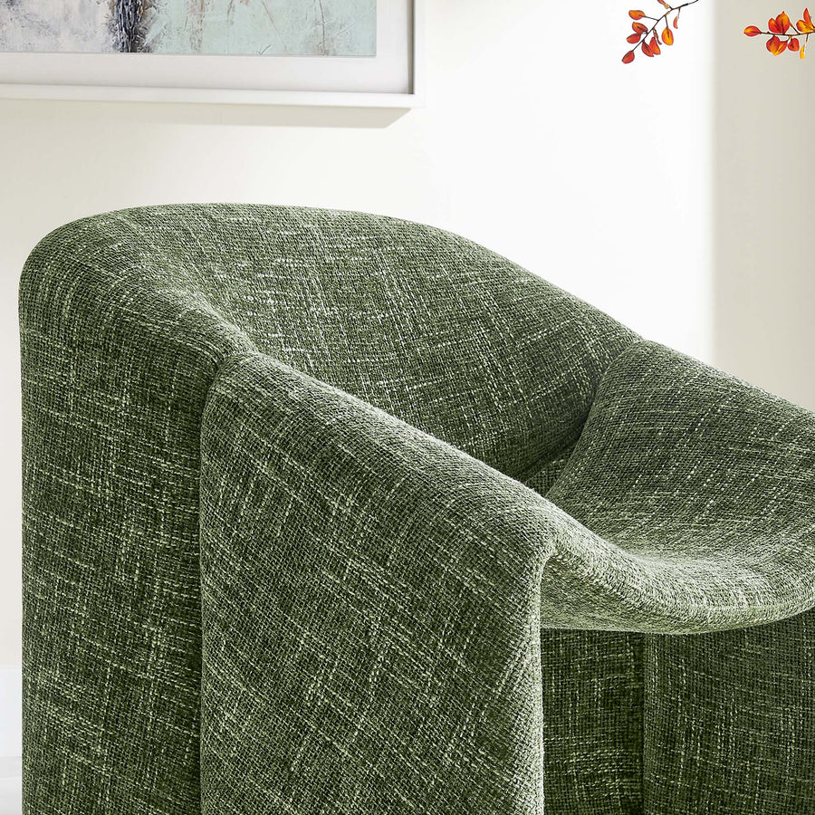 Noor Chenille Upholstered Accent Chair in Basil