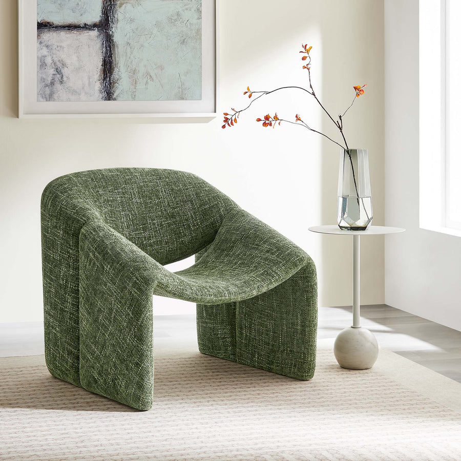 Noor Chenille Upholstered Accent Chair in Basil