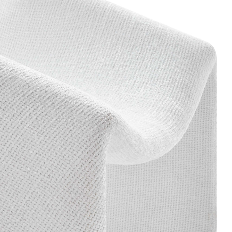 Noor Chenille Upholstered Accent Chair in Frost