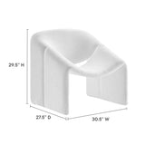 Noor Chenille Upholstered Accent Chair in Frost