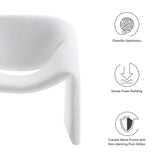 Noor Chenille Upholstered Accent Chair in Frost