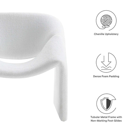 Vivi Chenille Upholstered Accent Chair in Frost