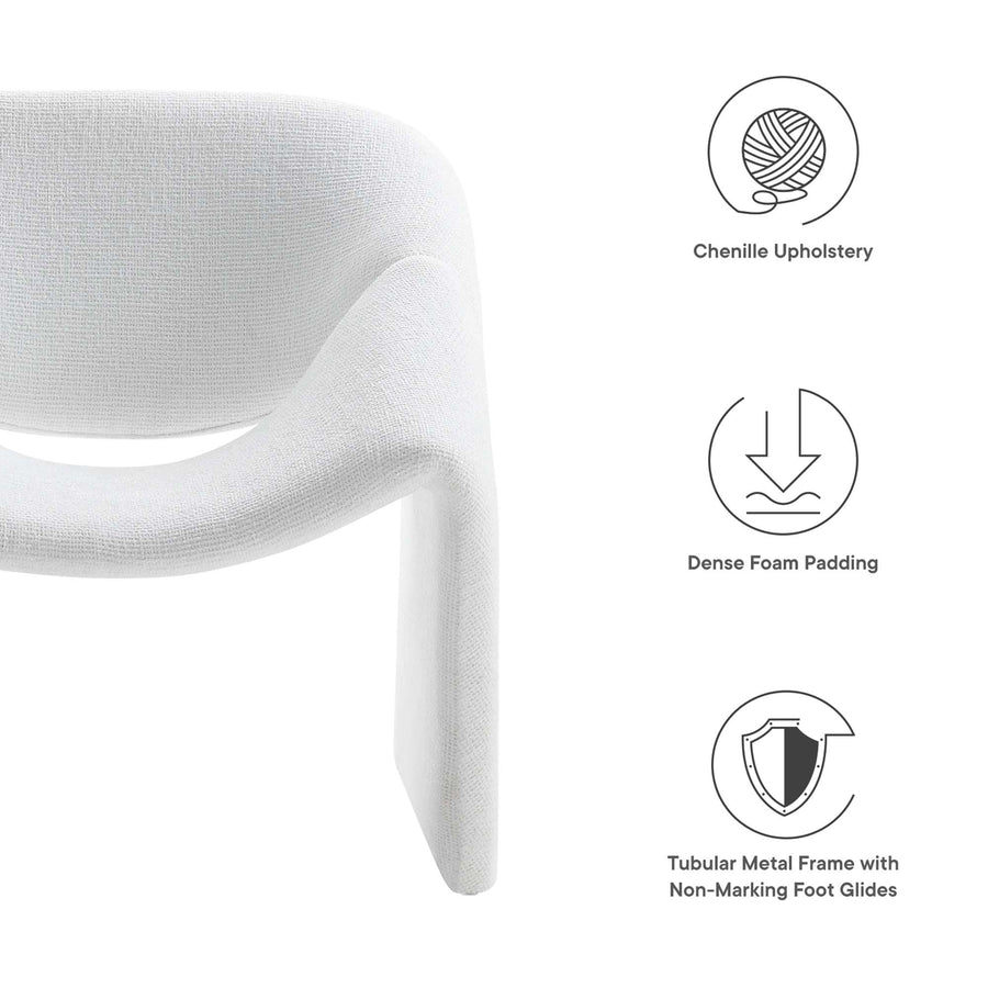 Noor Chenille Upholstered Accent Chair in Frost