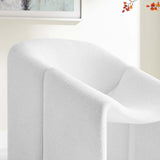Noor Chenille Upholstered Accent Chair in Frost