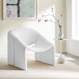 Noor Chenille Upholstered Accent Chair in Frost