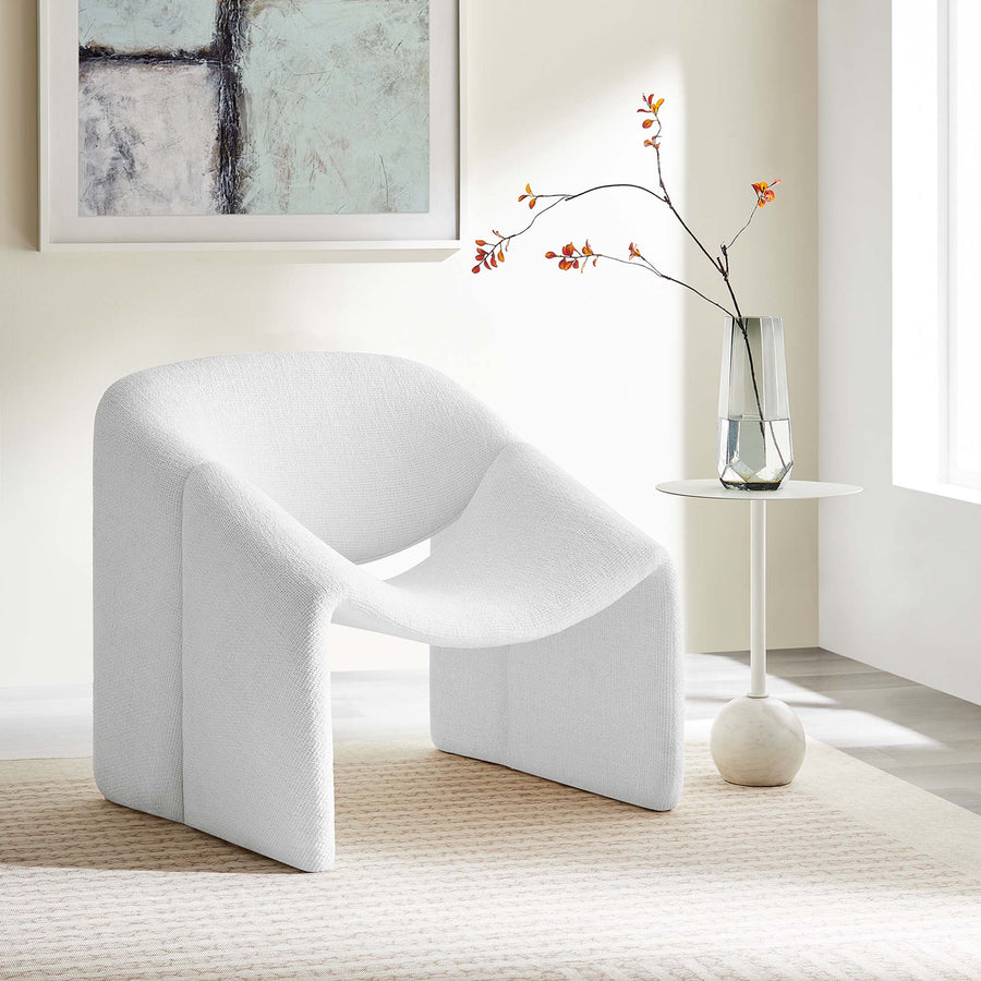 Noor Chenille Upholstered Accent Chair in Frost