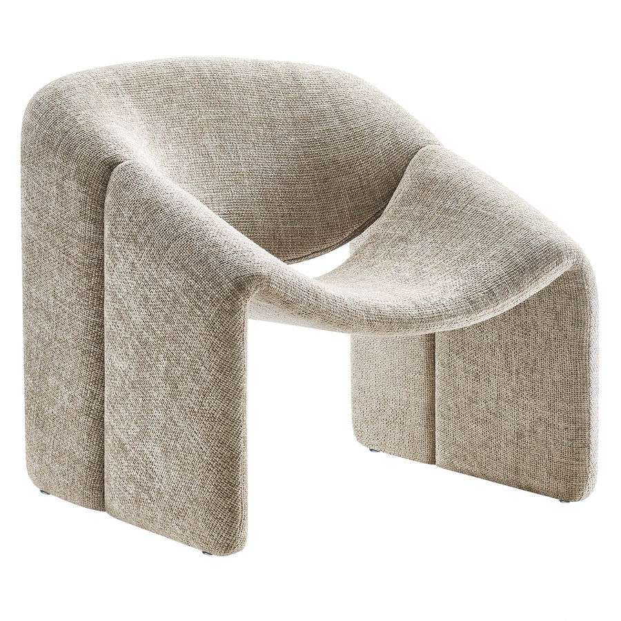Noor Chenille Upholstered Accent Chair in Khaki