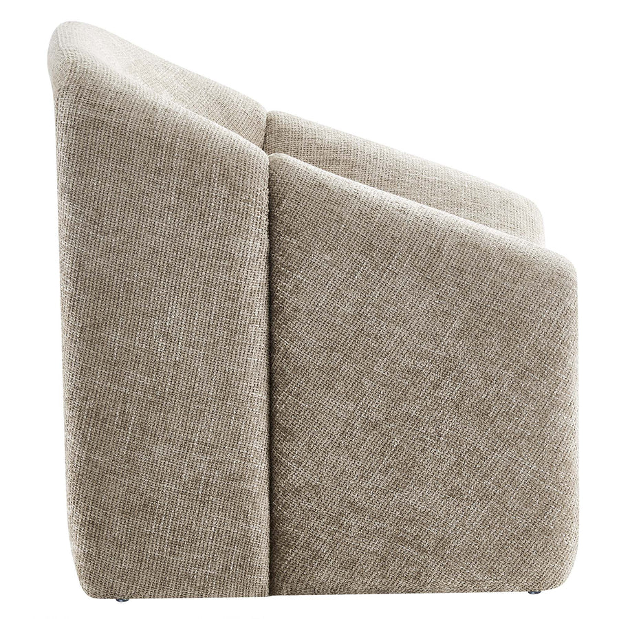 Noor Chenille Upholstered Accent Chair in Khaki