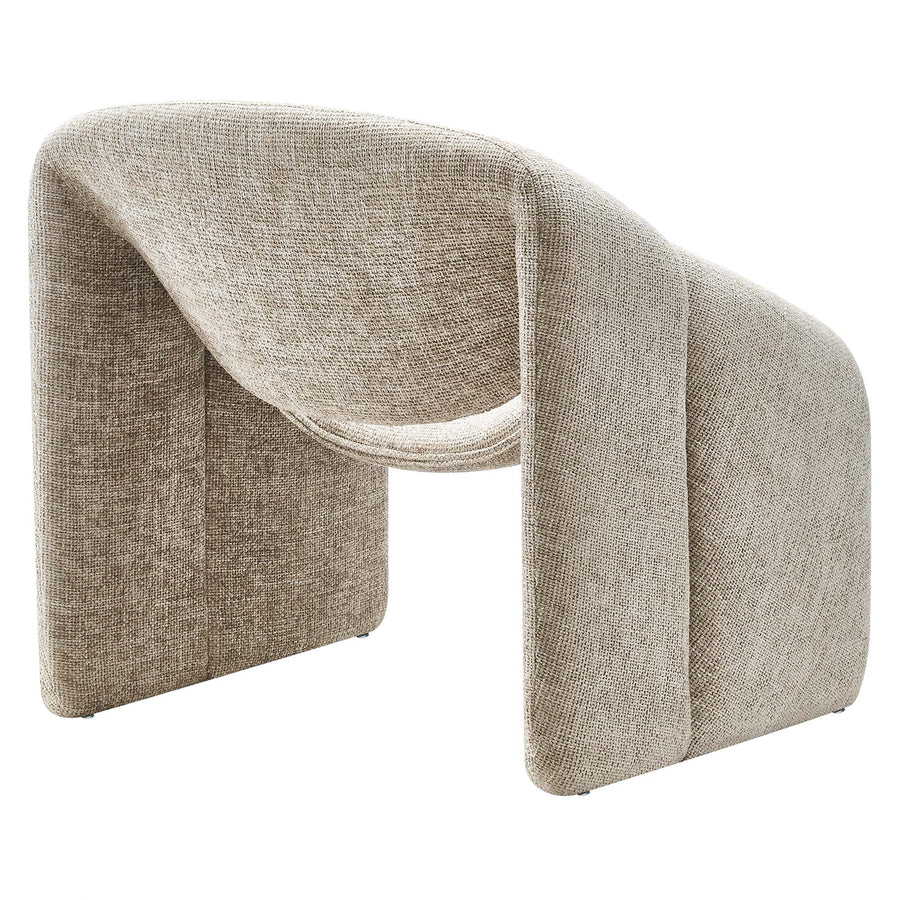 Noor Chenille Upholstered Accent Chair in Khaki