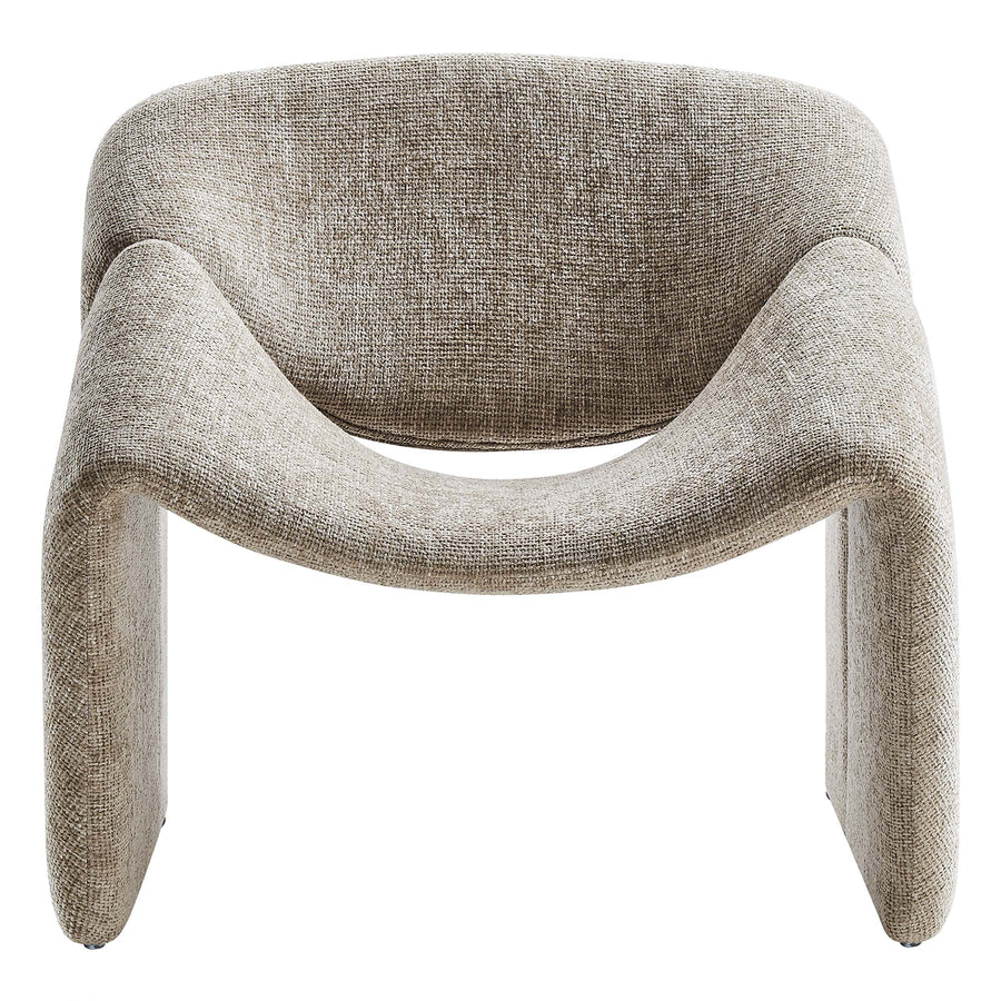 Noor Chenille Upholstered Accent Chair in Khaki