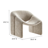 Noor Chenille Upholstered Accent Chair in Khaki