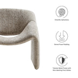 Noor Chenille Upholstered Accent Chair in Khaki