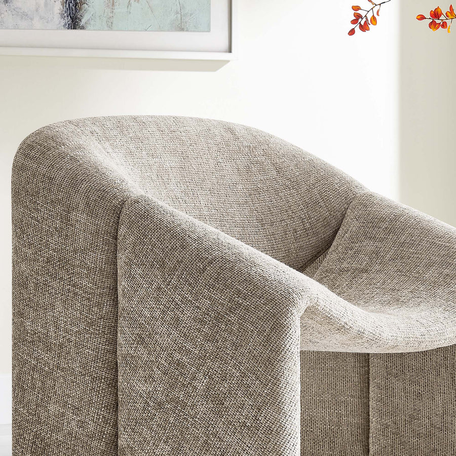 Noor Chenille Upholstered Accent Chair in Khaki