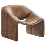 Noor Vegan Leather Accent Chair in Brown
