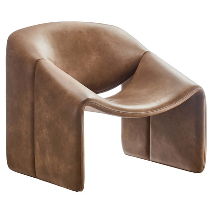 Vivi Vegan Leather Accent Chair in Brown