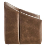 Noor Vegan Leather Accent Chair in Brown