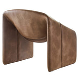 Noor Vegan Leather Accent Chair in Brown