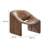 Noor Vegan Leather Accent Chair in Brown