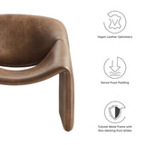 Noor Vegan Leather Accent Chair in Brown
