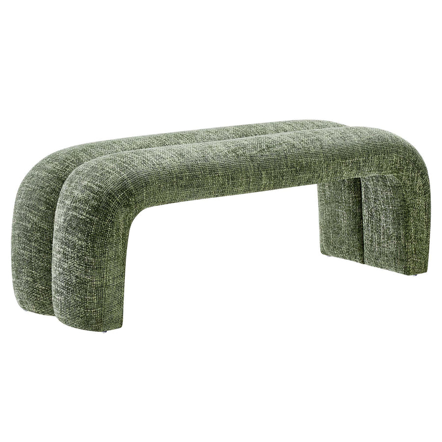 Jasper 50.5" Chenille Upholstered Accent Bench in Basil