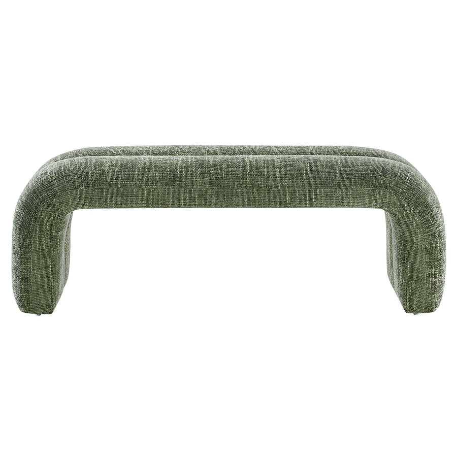 Jasper 50.5" Chenille Upholstered Accent Bench in Basil