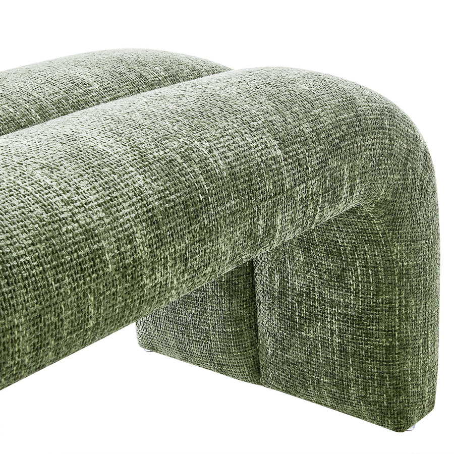Jasper 50.5" Chenille Upholstered Accent Bench in Basil