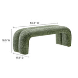 Jasper 50.5" Chenille Upholstered Accent Bench in Basil