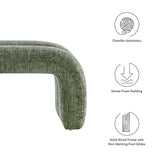 Jasper 50.5" Chenille Upholstered Accent Bench in Basil