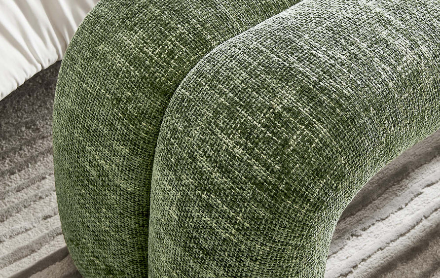 Jasper 50.5" Chenille Upholstered Accent Bench in Basil