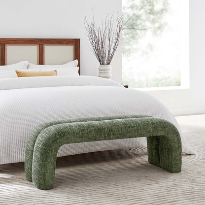 Dax 50.5" Chenille Upholstered Accent Bench by Furniture For America