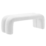 Jasper 50.5" Chenille Upholstered Accent Bench in Frost
