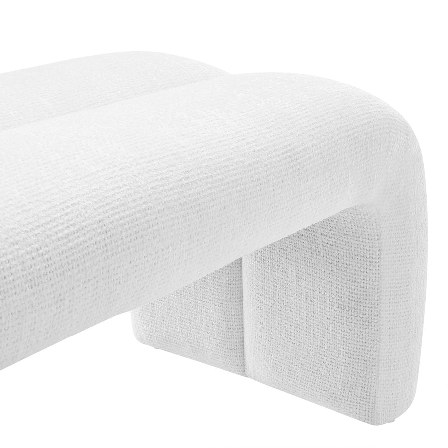 Jasper 50.5" Chenille Upholstered Accent Bench in Frost