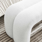 Jasper 50.5" Chenille Upholstered Accent Bench in Frost