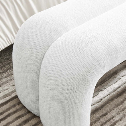 Dax 50.5" Chenille Upholstered Accent Bench in Frost