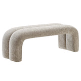 Jasper 50.5" Chenille Upholstered Accent Bench in Khaki