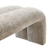 Jasper 50.5" Chenille Upholstered Accent Bench in Khaki