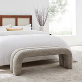 Jasper 50.5" Chenille Upholstered Accent Bench in Khaki
