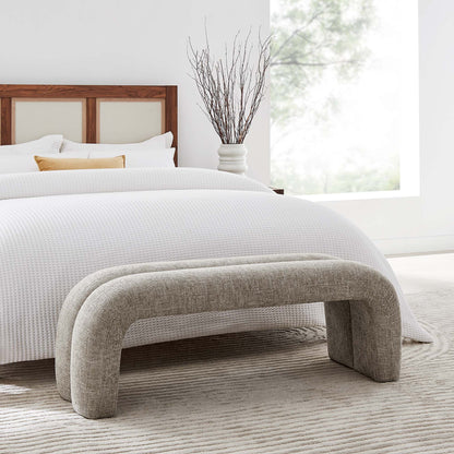 Dax 50.5" Chenille Upholstered Accent Bench by Furniture For America