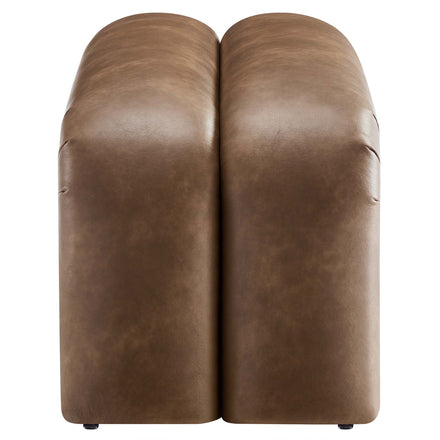Dax 50.5" Vegan Leather Upholstered Accent Bench in Brown