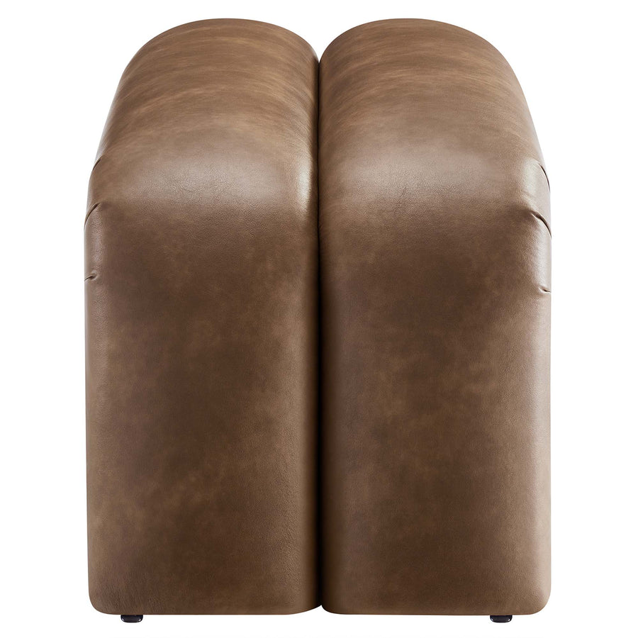 Jasper 50.5" Vegan Leather Upholstered Accent Bench in Brown