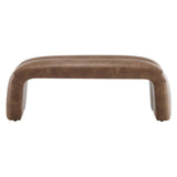 Jasper 50.5" Vegan Leather Upholstered Accent Bench in Brown