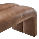 Jasper 50.5" Vegan Leather Upholstered Accent Bench in Brown