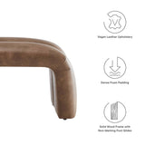 Jasper 50.5" Vegan Leather Upholstered Accent Bench in Brown