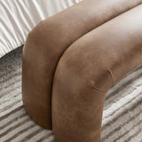 Jasper 50.5" Vegan Leather Upholstered Accent Bench in Brown