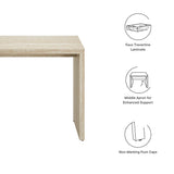 Damask Faux Travertine Console Table in Travertine