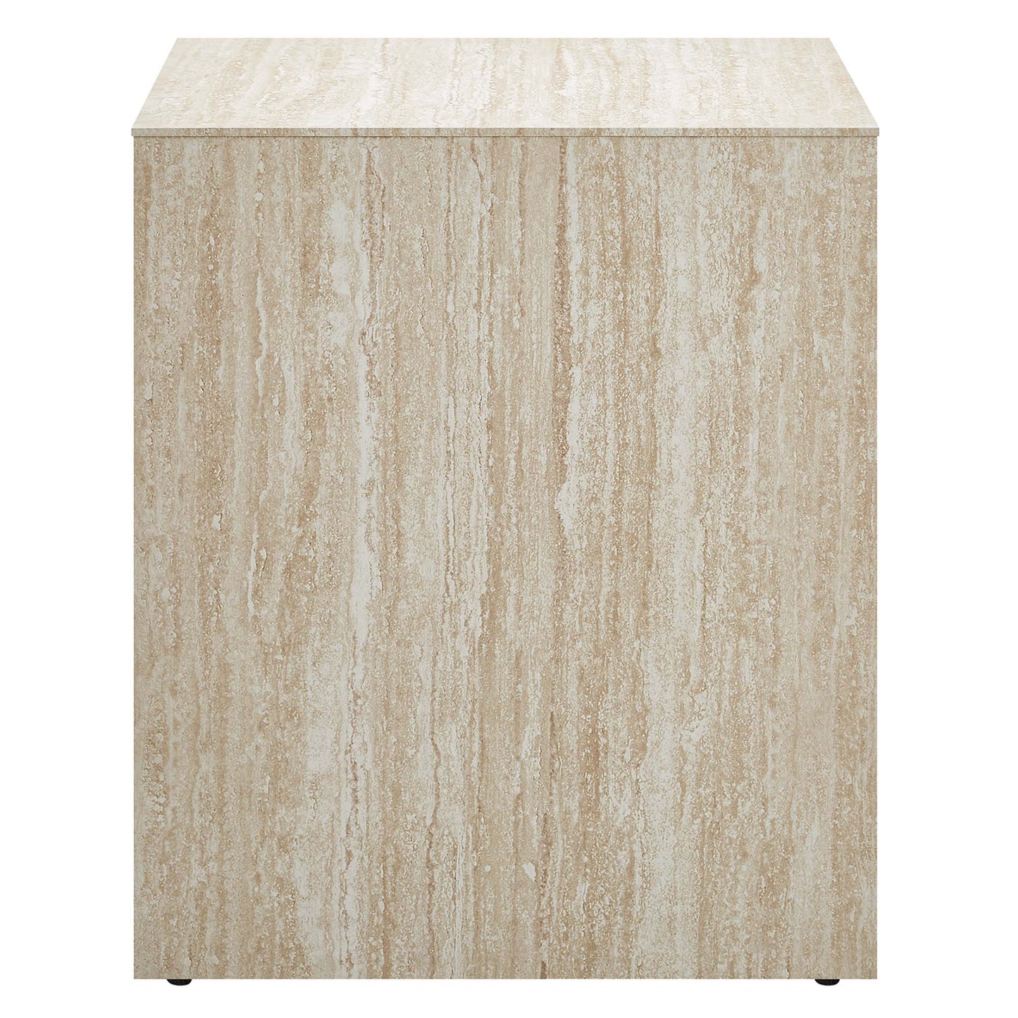 Mirella Faux Travertine Side Table by Furniture For America