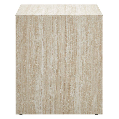 Mirella Faux Travertine Side Table by Furniture For America
