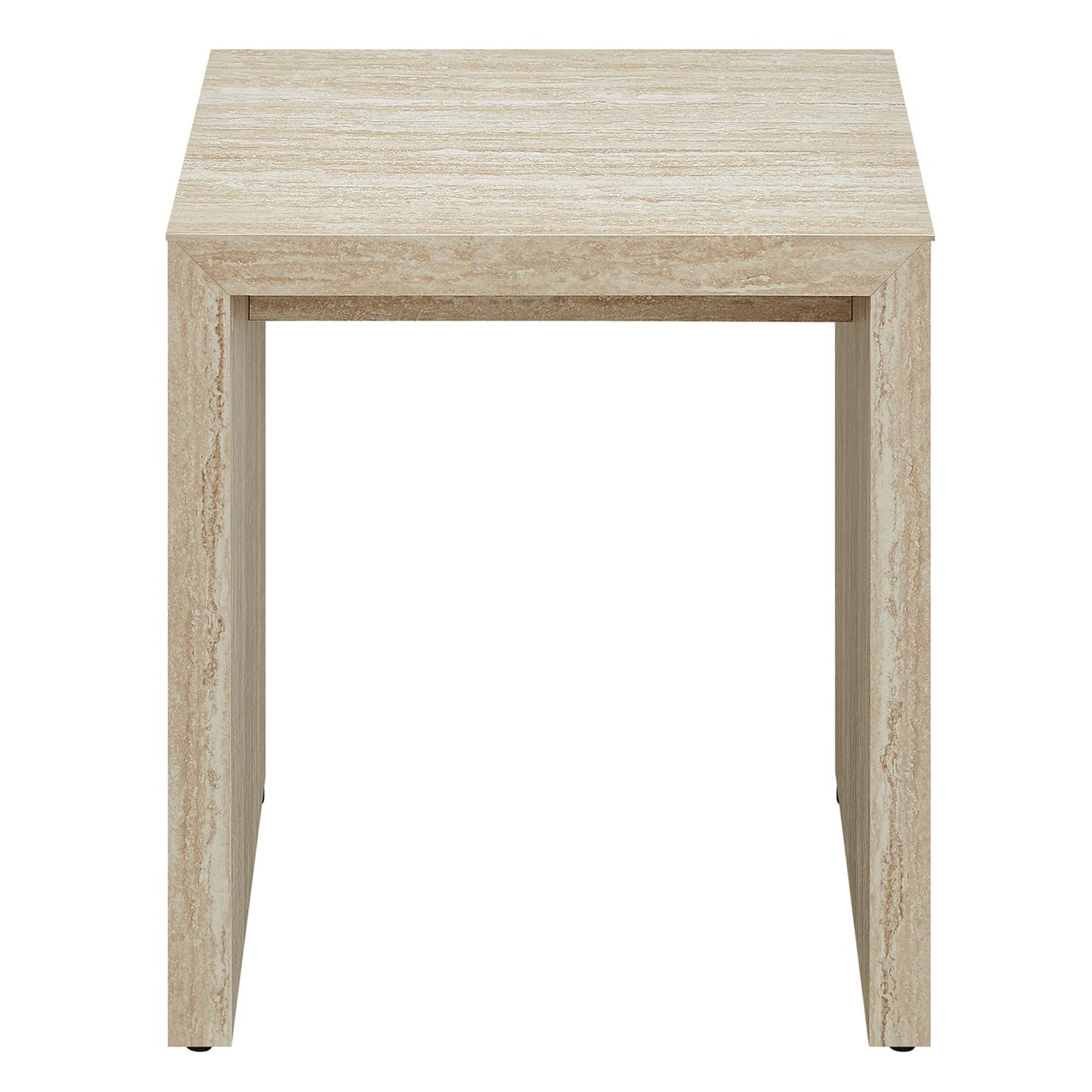 Mirella Faux Travertine Side Table by Furniture For America