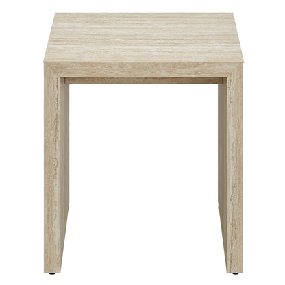 Mirella Faux Travertine Side Table by Furniture For America